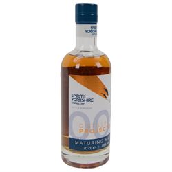 Spirit of Yorkshire Distillery, distillery projects maturing malts, full set of six, projects 001-004 70cl 46% vol and project 005, 006 50cl 46% vol 