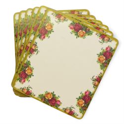 Royal Albert Country Roses tea and dinner service, teapot, milk jug, covered sucrier, eight dinner plates, eight teacups and saucers 