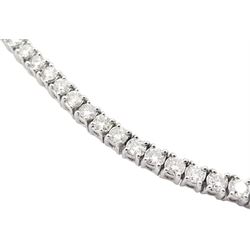 18ct white gold round brilliant cut diamond necklace, stamped, total diamond weight approx 6.50 carat