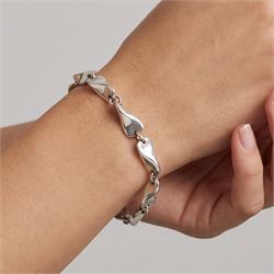 Georg Jensen 'Butterfly' bracelet designed by Edvard Kindt-Larsen, no. 104, London import marks for 1996, boxed