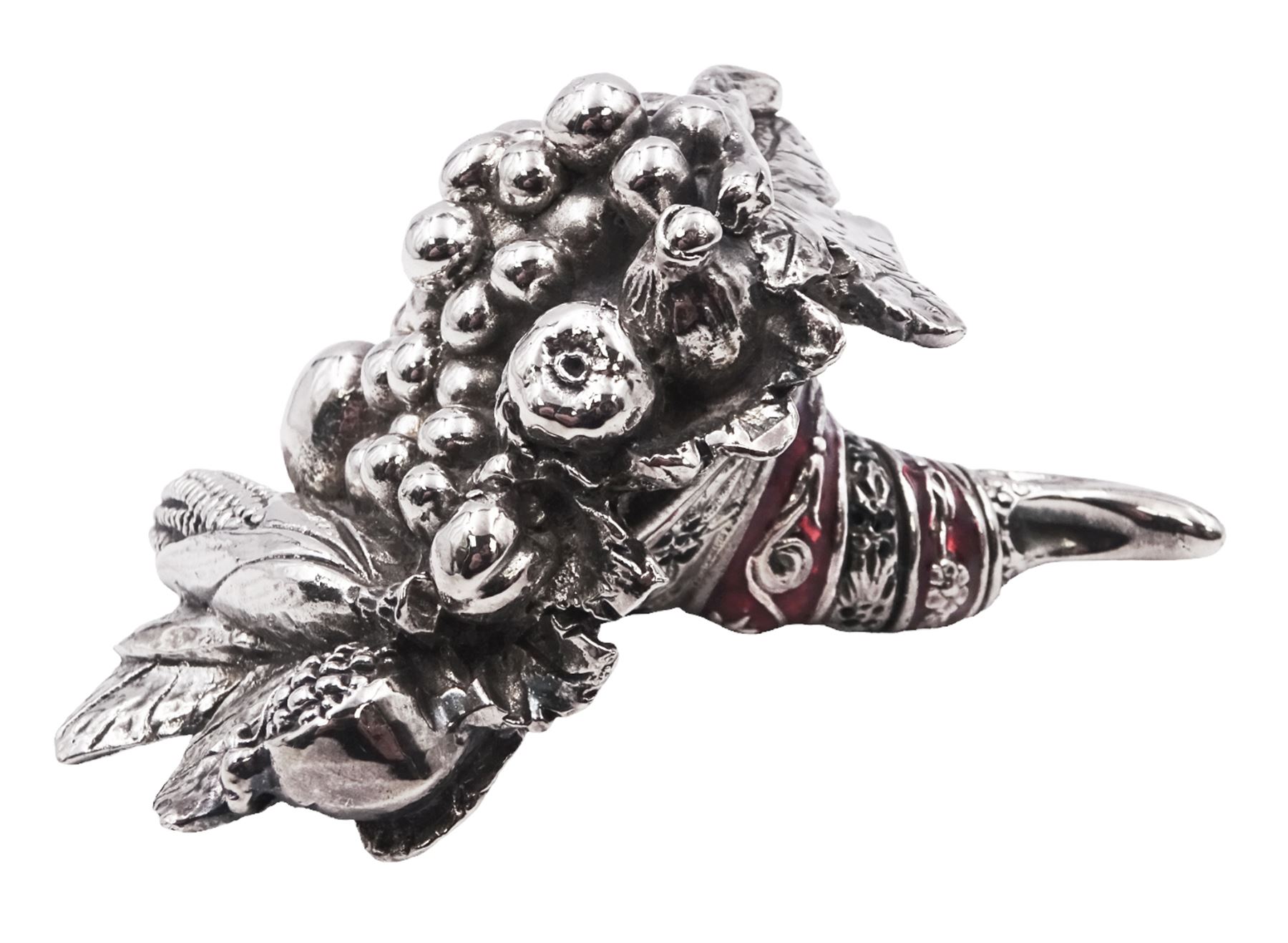 Italian Magrino silver filled model of a fruiting cornucopia, marked Magrino, W8cm
