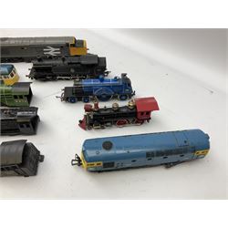 '00' gauge - Tri-ang 'Caledonian Single' Class 4-2-2 locomotive and tender; Hornby Class 37 Diesel (English Electric Type 3) locomotive No.37063; Airfix Class 61XX 2-6-2 Prairie tank locomotive No.6167; Pocher Italy American style 4-4-0 locomotive 'Reno'; and a quantity of part locomotives, spare parts etc; all unboxed