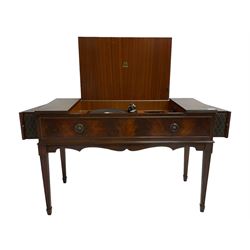 1970s mahogany radiogram with ‘Garrard’ SP25 MK IV turntable and integrated speakers