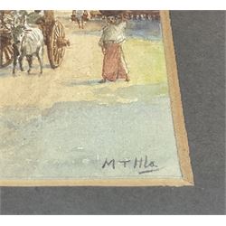Maung Tun Hla (U Tun Hla) (Burmese 1874-1946): Small Village Riverbank Scenes, pair watercolours signed M T Hla 16cm x 21cm (2)