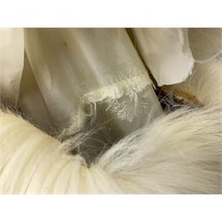 White Arctic Fox fur coat with loop fasteners 