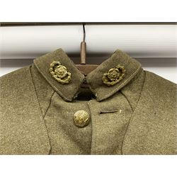 British M22 khaki tunic for the Hampshire Regiment with WW1 trio ribbon bar