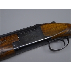  Browning 26 Mk2 12 bore over and under single trigger auto safety ejector shotgun, 71cm barrels, stamped 12-70, 1kg410, No.05883, in original box with packaging and instructions, with Gunmark soft gun slip, set of ear defenders, caps: SHOTGUN CERTIFICATE REQUIRED  