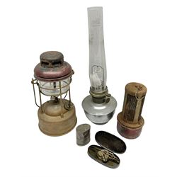 Tilley oil lamp with glass shade, together with a Super Aladdin lamp etc, Tilley lamp H33cm (5)