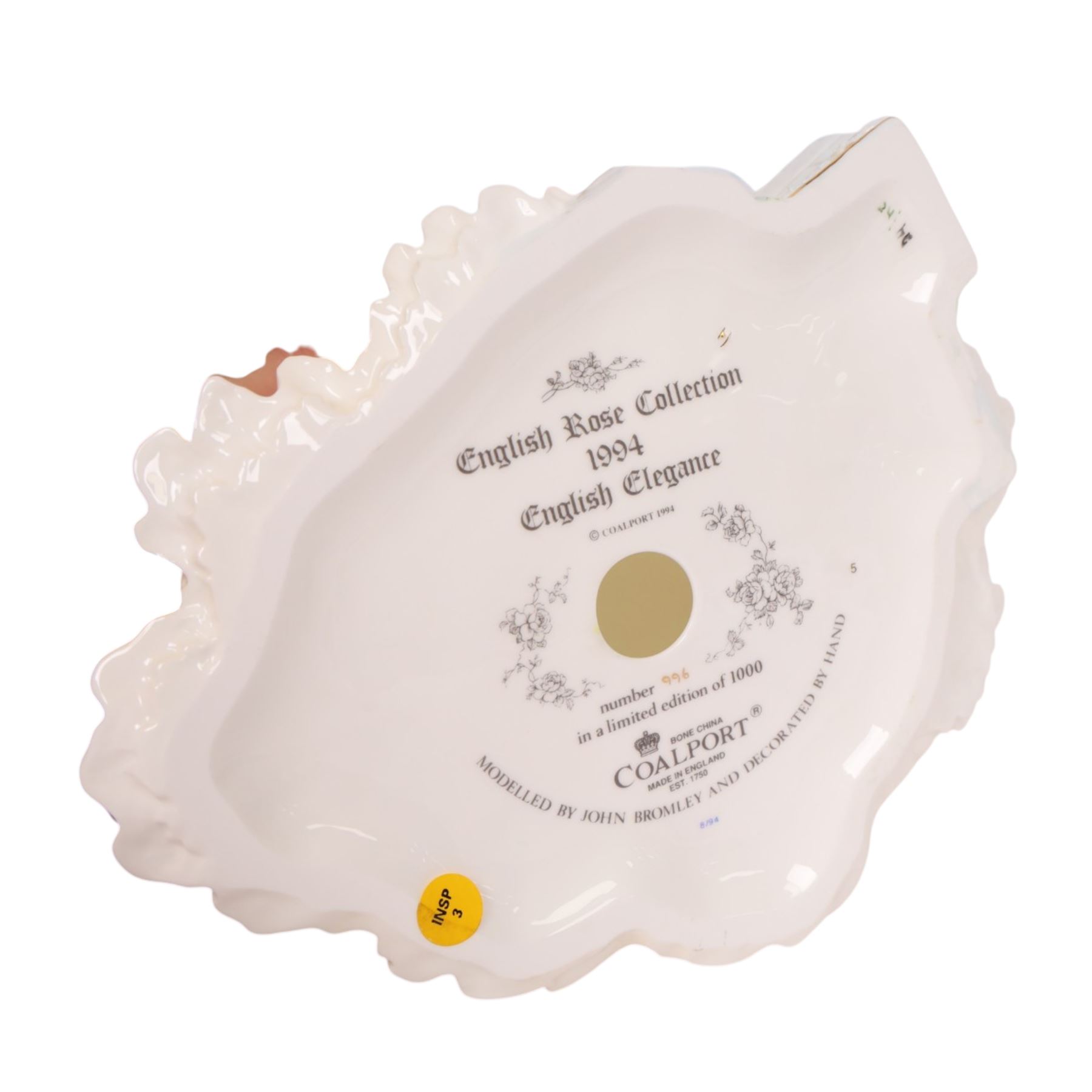 Coalport English Rose Collection : 1994 English Elegance, No. 996 of 1000, with certificate, H21cm