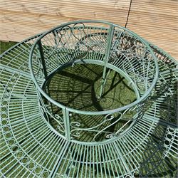 Regency design full tree bench, the scrolled back over strap seat with circular decoration, on cabriole front supports - THIS LOT IS TO BE COLLECTED BY APPOINTMENT FROM DUGGLEBY STORAGE, GREAT HILL, EASTFIELD, SCARBOROUGH, YO11 3TX