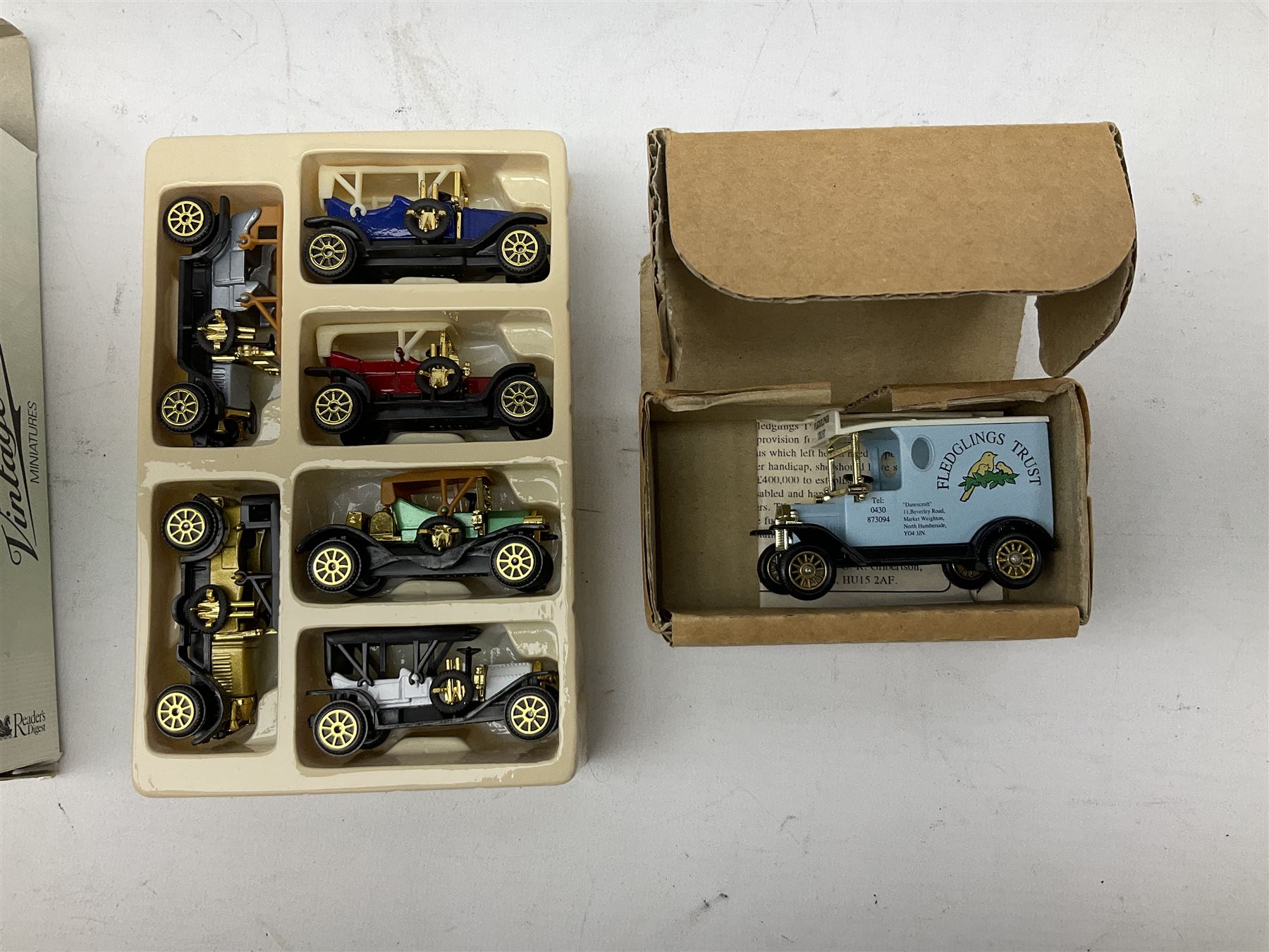 Collection of Diecast model vehicles, including Lledo The Golden Days of the Film Industry limited edition set, Lledo H Samuel boxed vehicle, and other similar examples 