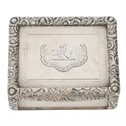 Rare Victorian silver provincial snuff box, of rounded rectangular form, the hinged cover ...