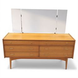 Golden Key By Palatial Ltd - mid-20th century teak dresser, three part mirror above a rect...