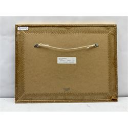 David Greenwood (Northern British Contemporary): 'Jervaulx Abbey', mixed media signed and dated '97, titled on label verso 19cm x 33cm