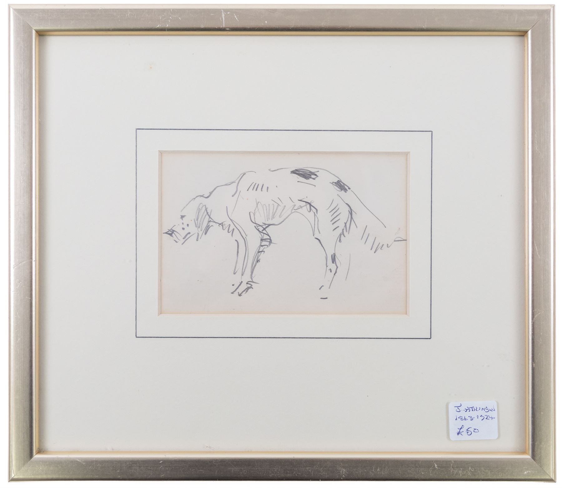 John Atkinson (Staithes Group 1863-1924): Studies of Dogs, two pencil sketches unsigned 7.5cm x 12cm 
