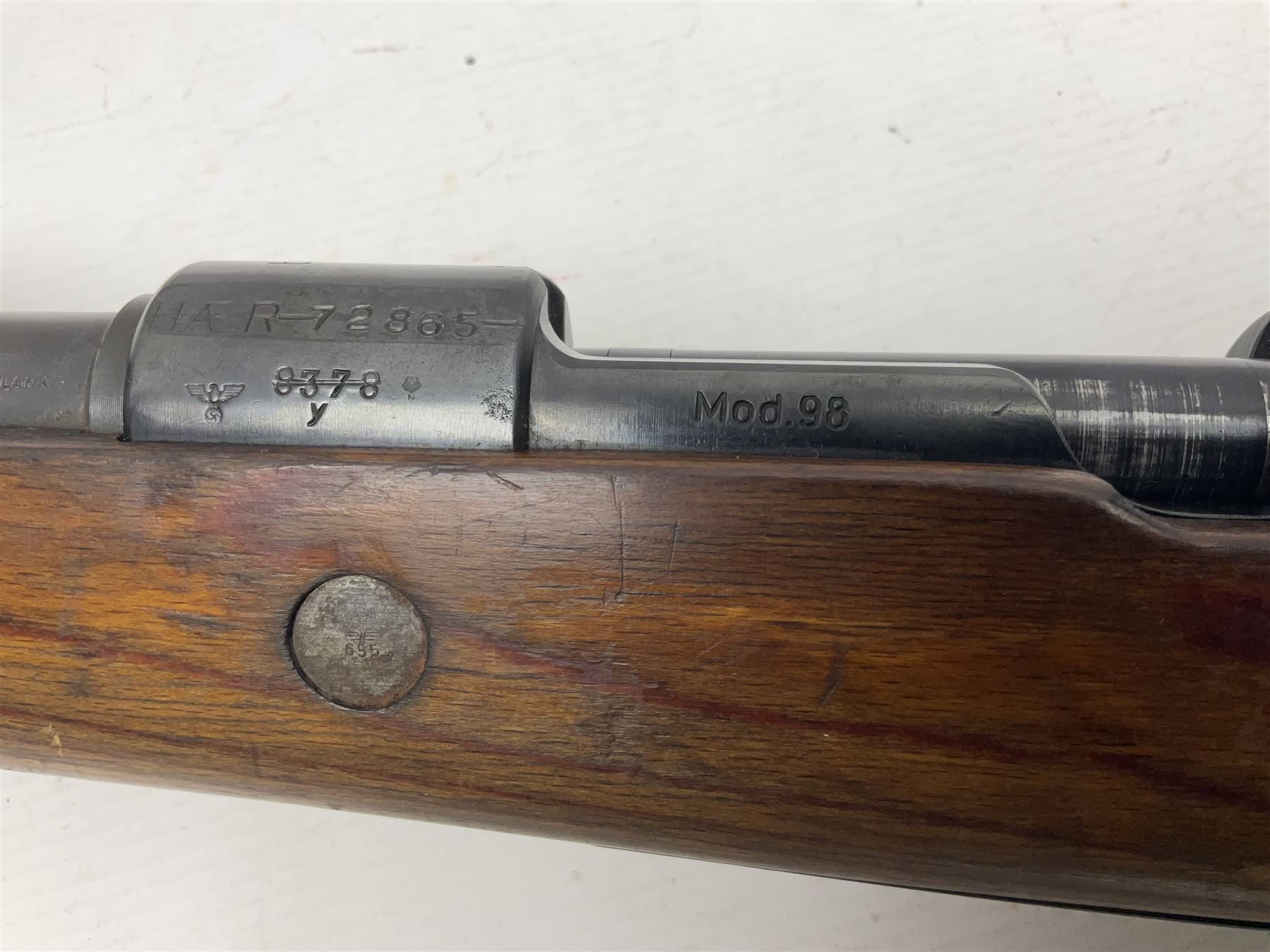 FIREARMS CERTIFICATE REQUIRED - BLANK FIRING Mauser 792 by 57 Mod.98 bolt action rifle marked BYF 41, re-proofed for .308 Winchester blank firing, with 61cm (24