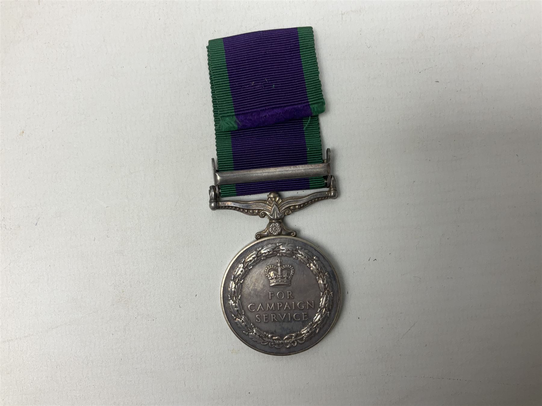 Elizabeth II General Service Medal with Borneo clasp awarded to 23919414 Pte. J.N. McKenna RAOC; with ribbon