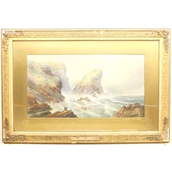  John Clarkson Isaac Uren (British 1845-1932): 'Lion Rock', watercolour unsigned, original title on the frame 39cm x 73cm  