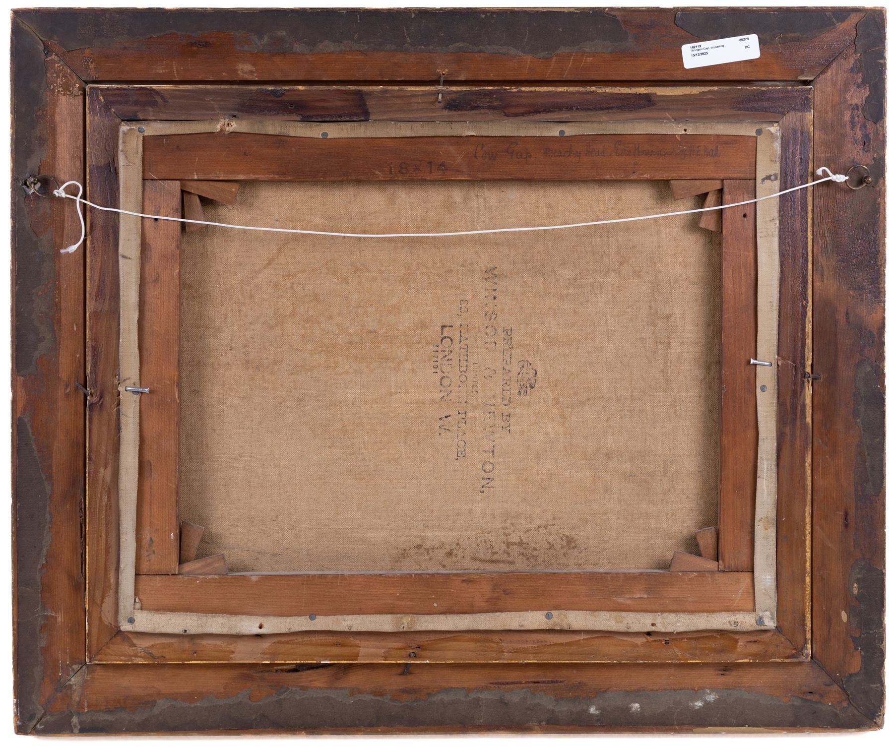 H E Hall (British 19th Century): 'Cow Gap - Beachy Head Eastbourne', oil on canvas signed with initials, titled verso 34cm x 45cm 