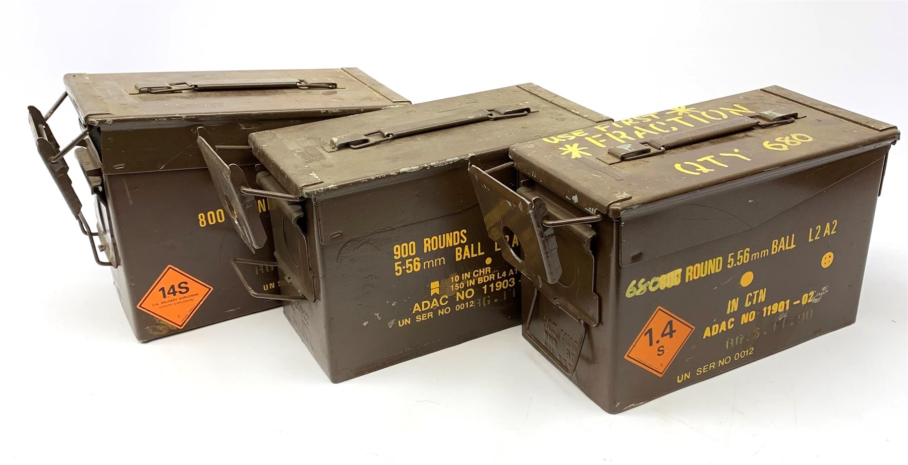 Assorted shotgun cartridges including primed 12-bore, loaded, .410, 20=bore, 9mm garden gun etc, contained in three portable metal ammunition boxes SHOTGUN CERTIFICATE REQUIRED