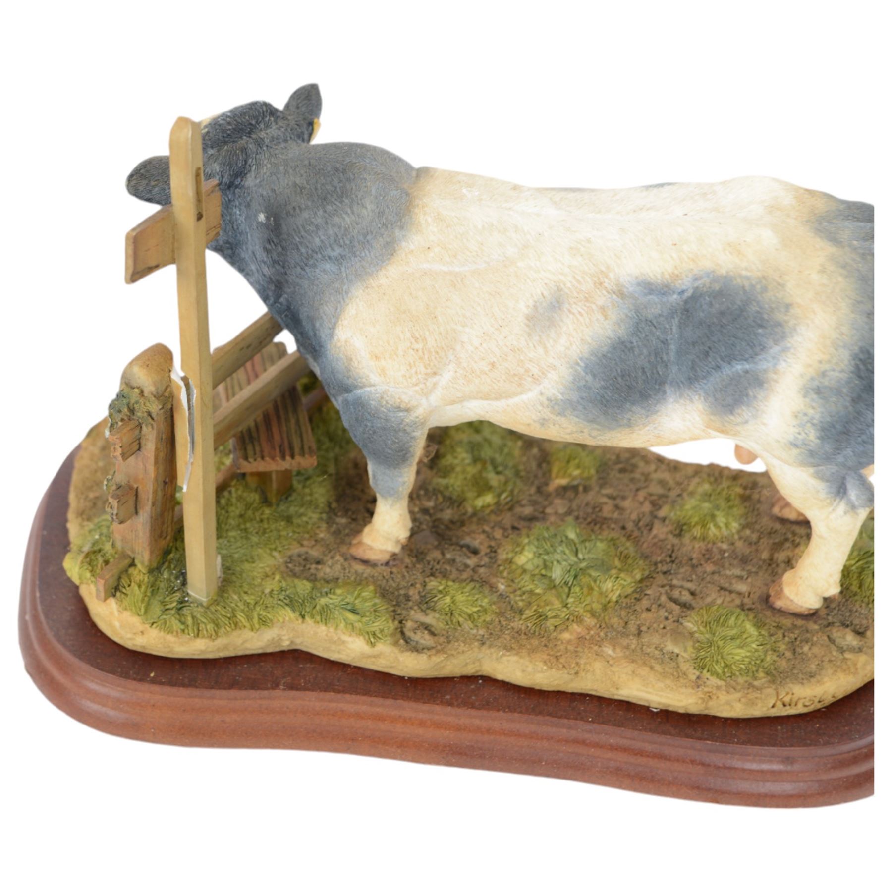 Two Border Fine Arts bull figures, comprising Belgian Blue Bull No A8953 and Limousin Bull No A9788