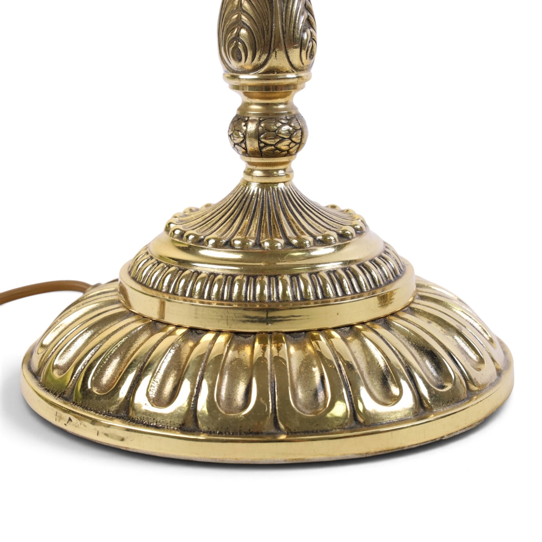 Pair of brass table lamp bases, H50cm