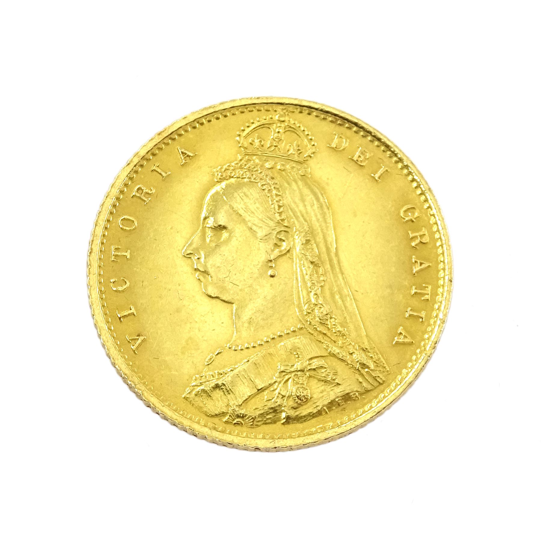 Queen Victoria 1887 specimen coin set, comprising gold half sovereign, sovereign, two pounds and five pounds, silver threepence, sixpence, shilling, florin, halfcrown, double florin and crown, housed in purple velvet case
