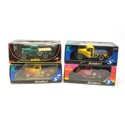 Four Solido Prestige/Custom die-cast models of Ford Pick-Up/Publicitaire trucks with various liveries, all boxed (4)