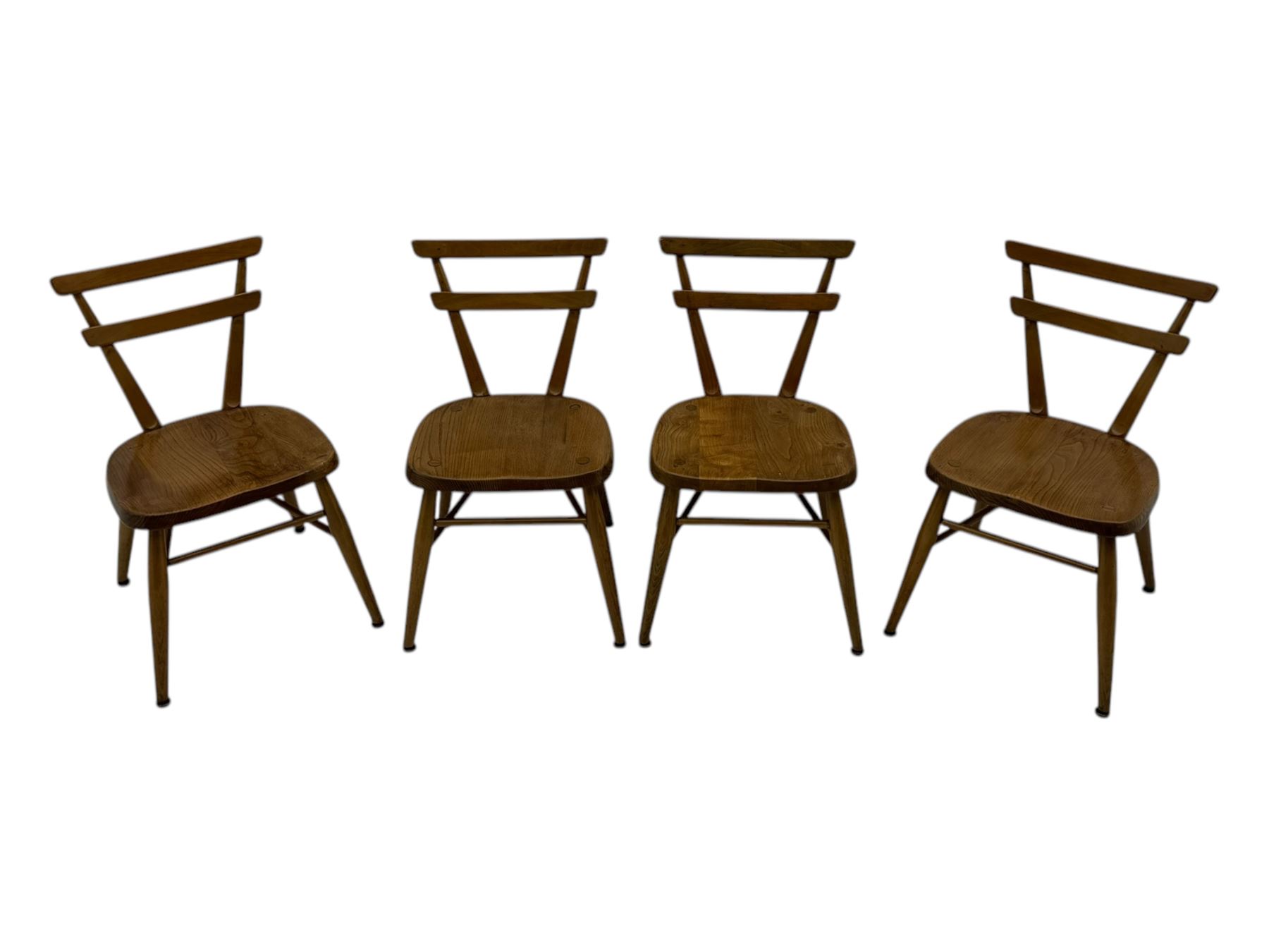 Lucian Ercolani for Ercol - mid-20th century set of four ‘Yellow Dot’ elm and beech child’s chairs