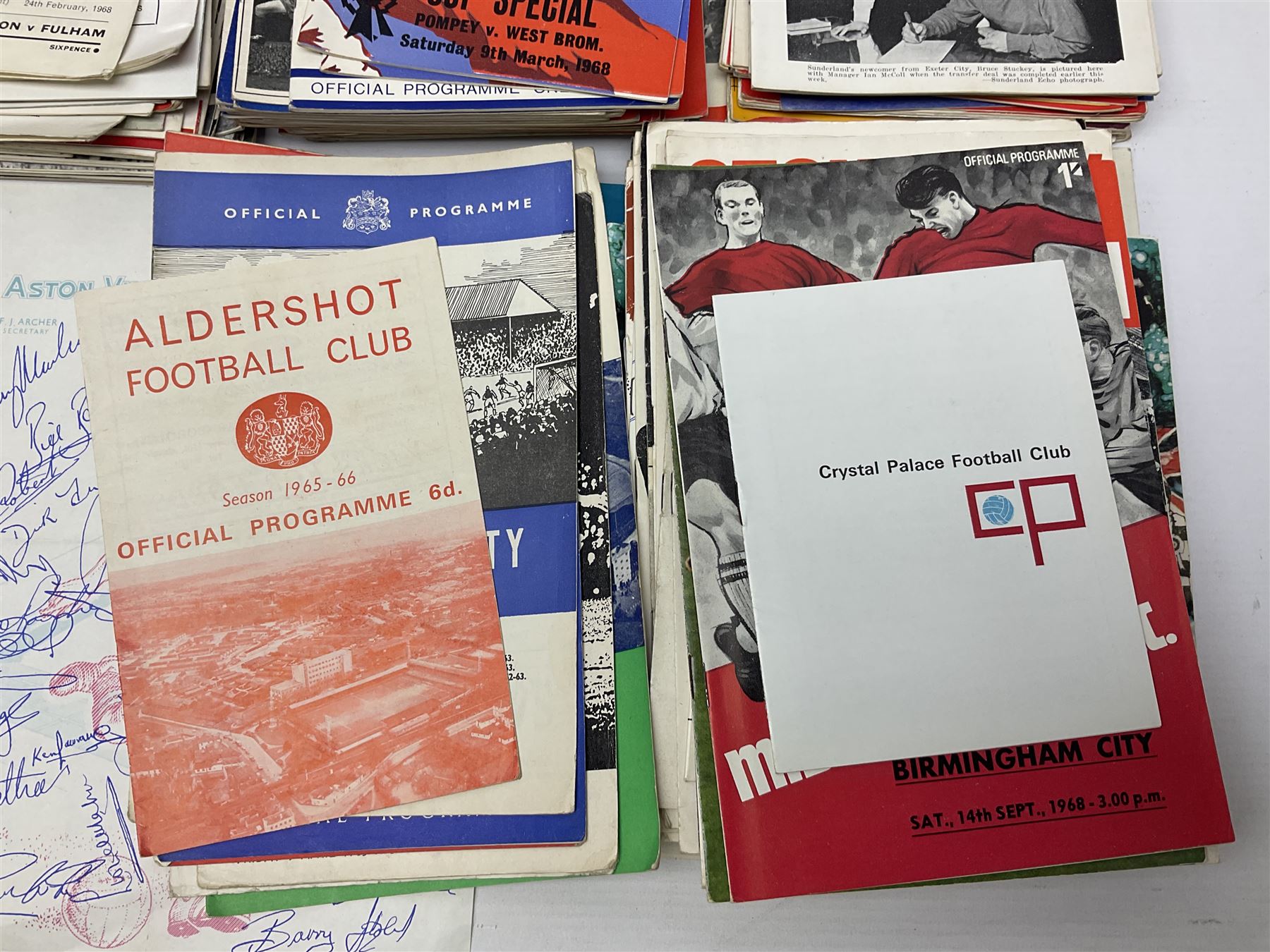 Collection of assorted football programmes, including International examples, together with copies of Football League Review and other memorabilia
