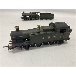 Mainline Railways ‘00’ gauge - Class J72 0-6-0T no.581 in LNER green; Class 43XX 2-6-0 no.2358 in GWR black; Class 2251 0-6-0 locomotive and tender no.3205 in GWR green; Class N2 0-6-2T no.4744 in LNER black; Class 56XX 0-6-2T locomotive; one plain 0-6-0 Tank locomotive (6) 