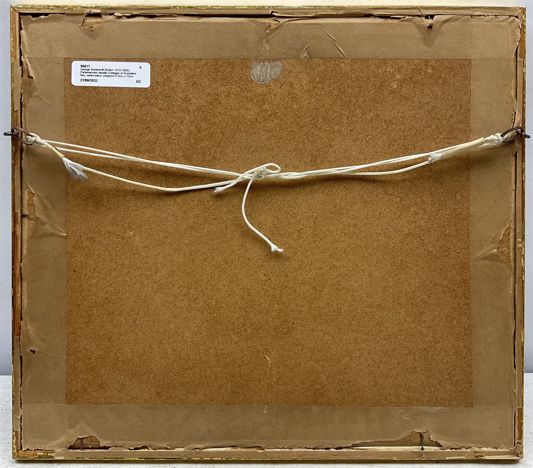 George Weatherill (British 1810-1890): Fisherwomen beside Cottages at Runswick Bay, watercolour unsigned 9cm x 13cm