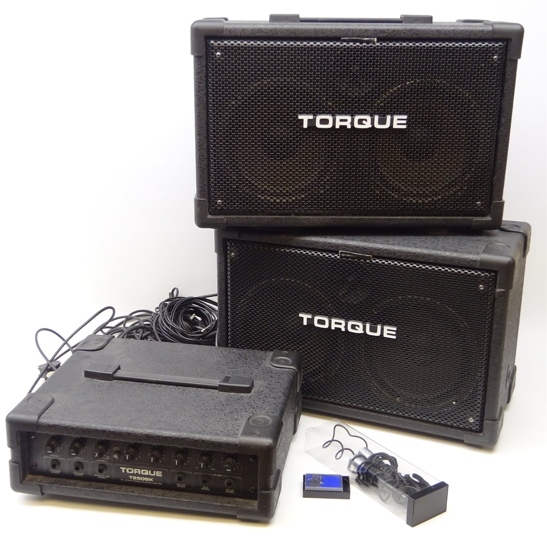 Pair of Torque TS 268H PA speakers and Torque T250SK 50+50 watt stereo