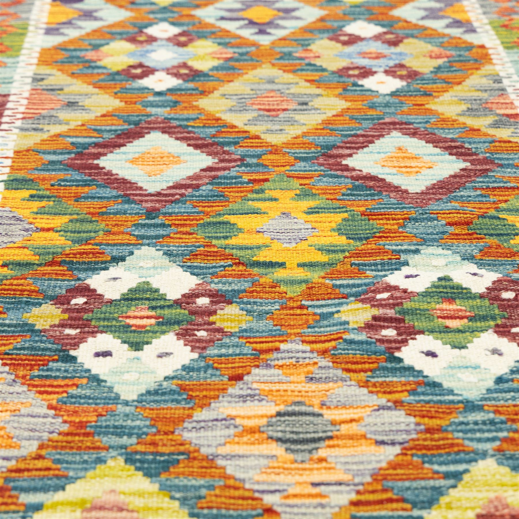 Two kilims, comprising a Chobi  flatweave Kilim runner, 239x81cm, and a Maimana flatweave kilim, 125x85cm 