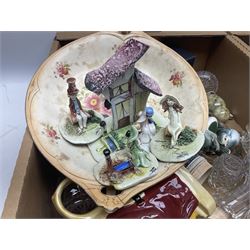 Caithness glass paperweight, together with other glassware, Zampiva figures and other collectables, in three boxes 