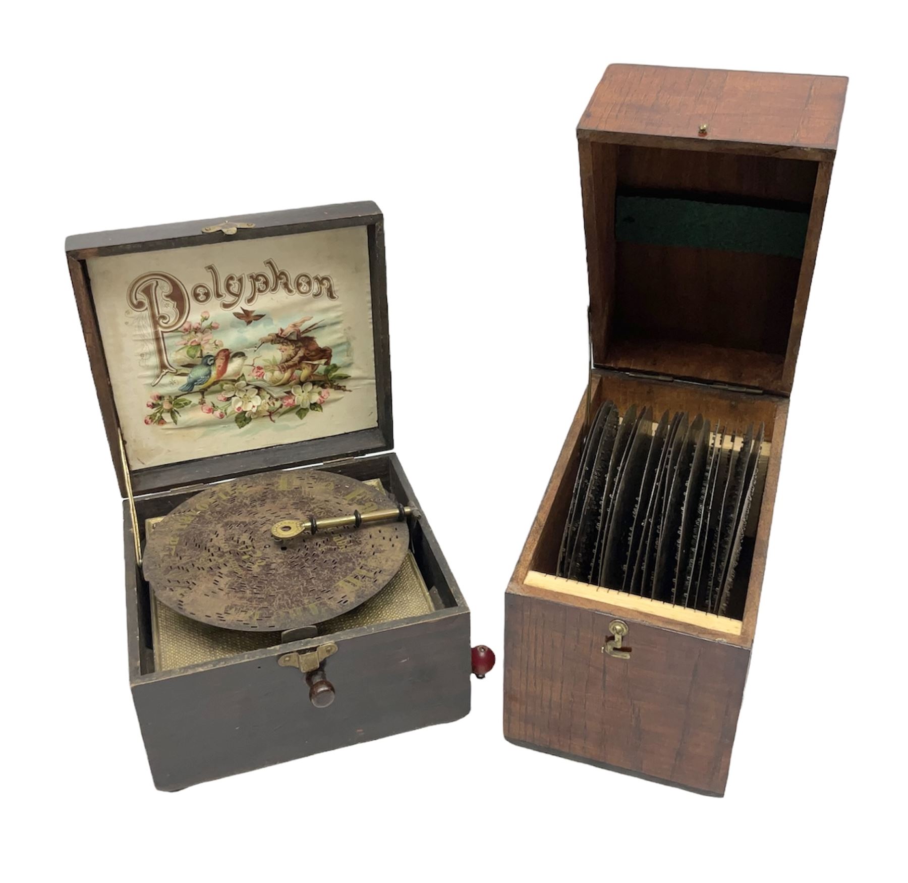 Early 20th century polyphon in simulated rosewood case with side