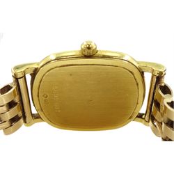 Eterna ladies 9ct gold quartz wristwatch, on integrated 9ct gold bracelet, hallmarked