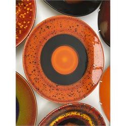 Poole Pottery The Planets, set of nine chargers 'The Planets, by Alan Clarke, comprising Mars, Mercury, Neptune, Venus, Uranus, Pluto, Jupiter, Saturn and Earth, all with original boxes and certificate, D27cm 