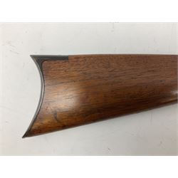 Marlin Firearms Co. USA 'Safety' .32 rim-fire rifle dated 1892, the 61cm barrel with magazine tube under, walnut stock with under lever cocking and crescent butt plate, serial no.153534, L103.5cm