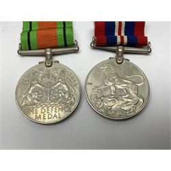 WW1 pair of medals awarded to 151761 Gnr. S. Loten R.A. with ribbons; four WW2 medals with ribbons; and small quantity of cap badges, medallions etc
