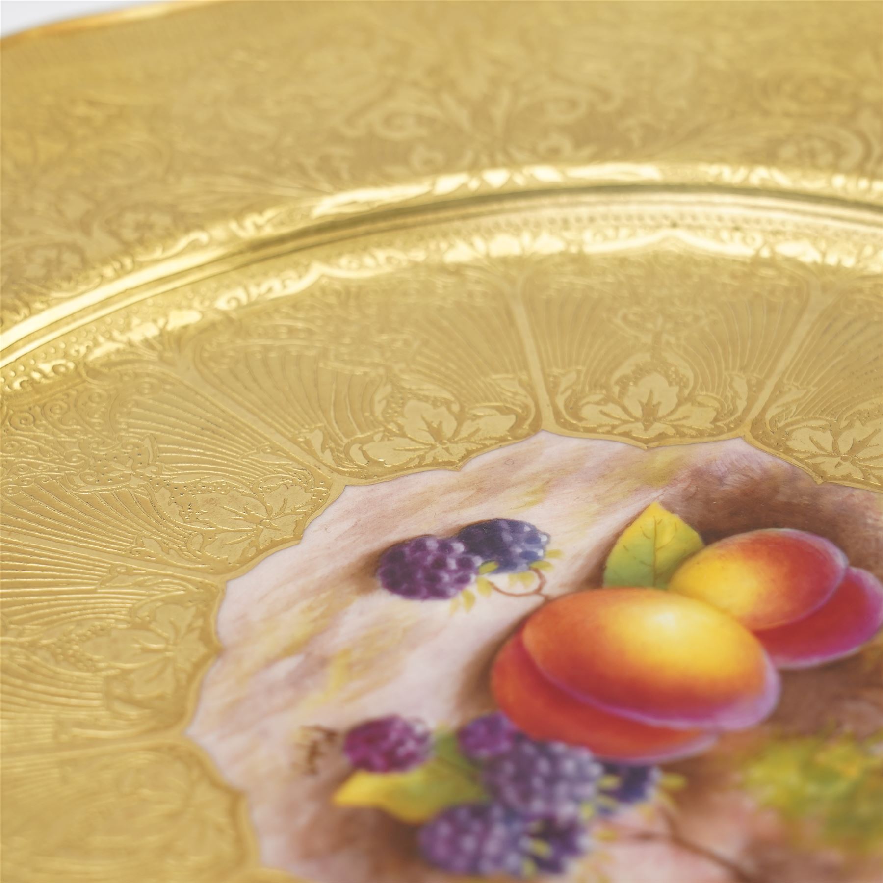 【 WORCESTER】キャビネットプレート Royal Worcester Porcelain Fruit Pained Cabinet Plate by W Bee 食器
