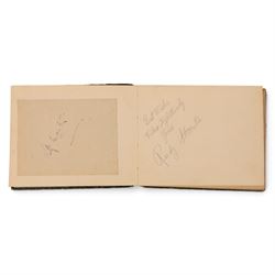 Three 1930s autograph and scrap books, comprising a scrap book documenting the Australian Rugby League team tour of England and France 1937 with newspaper clippings and a collection of signatures in pencil including Wally Prigg, Harry Pearce and Jack Reardon and two autograph books from 1935 and 1936, with signatures including players from St Helens RLFC, Yorkshire Cricket Club, Hull FC, Dewsbury RLFC, Blackpool FC, Salford RLFC, Leeds RLFC, Batley RLFC, Wigan RLFC, Manchester United, Hull Baseball Club, Tottenham Hotspur FC, and assorted entertainment signatures from theatres of the time 