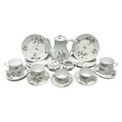 Limoges Haviland pattern coffee service for eight, comprising coffee pot, covered sucrier, milk jug, dessert plates, cups and saucers (27)