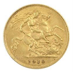 King Edward VII 1910 gold half sovereign coin