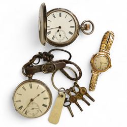 Victorian silver open face fusee lever pocket watch by Wacholder, Hull, silver half hunter...
