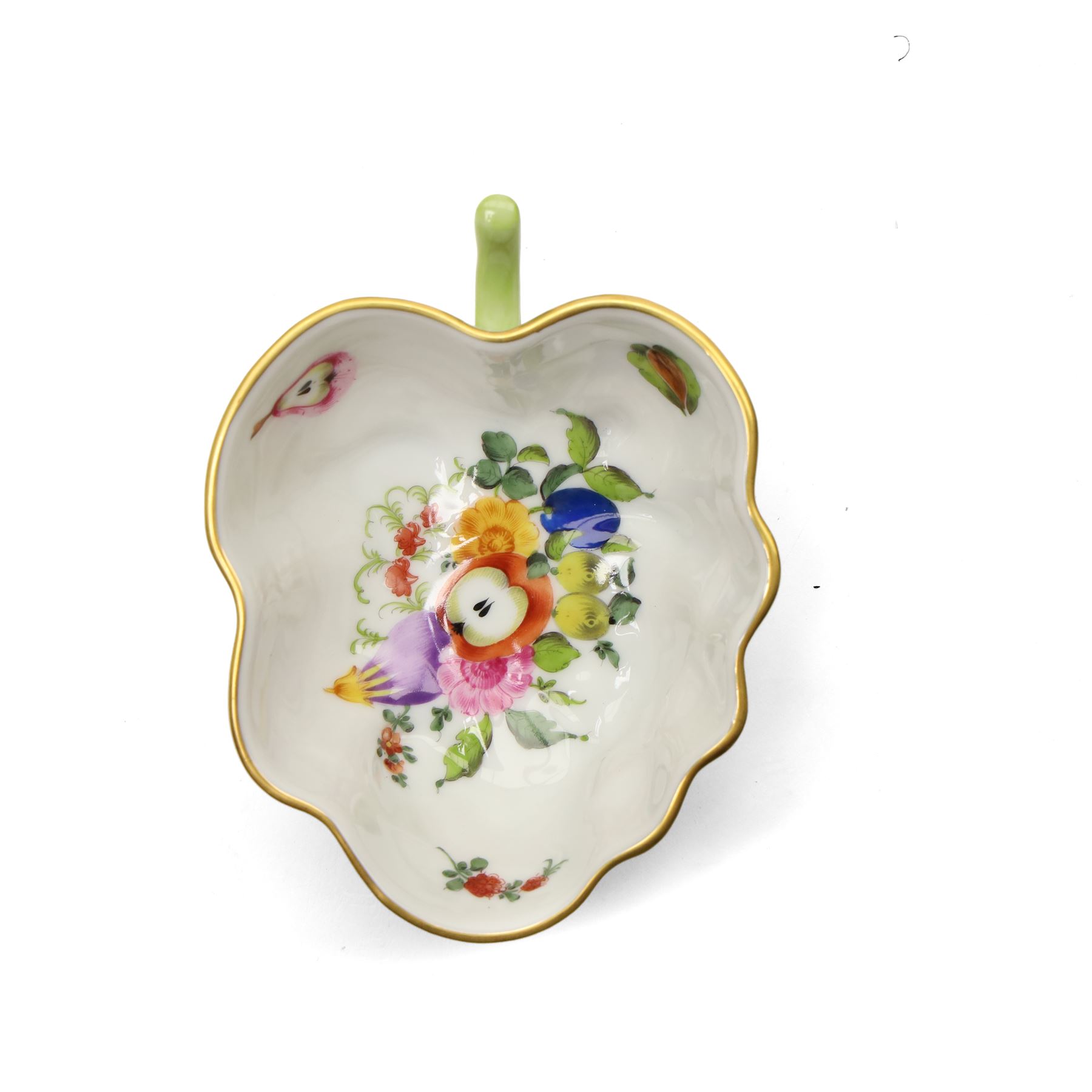 Herend porcelain Tete a Tete decorated with sprays of Spring flowers and scattered leaves etc comprising cabaret tray, two cups and saucers, tea pot, leaf shape bowl and milk jug, some pieces marked Pek Jozsefine