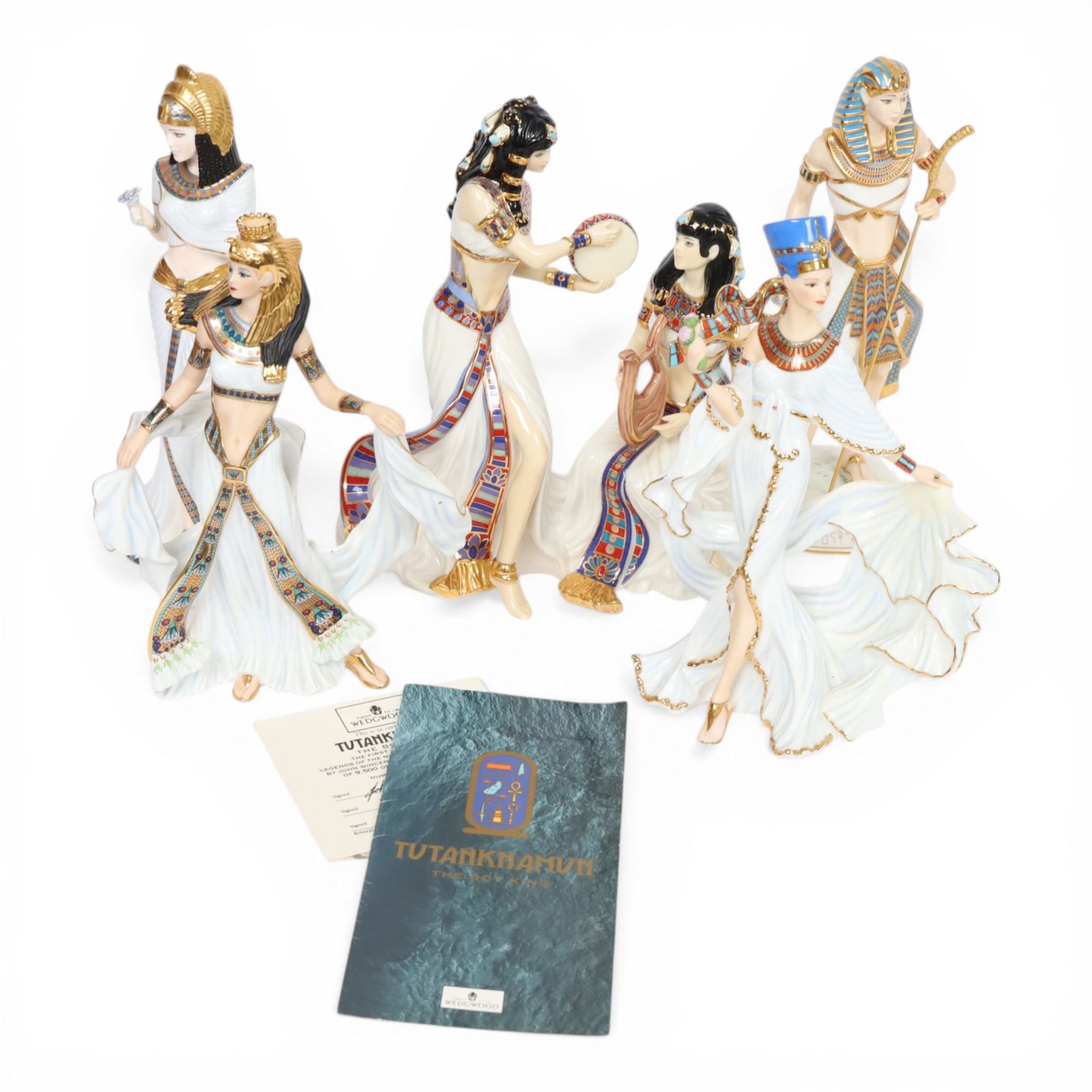 Royal Worcester Music of the Nile, together with Coalport Cleopatra, Wedgwood Tutankhamun and two Danbury Mint 