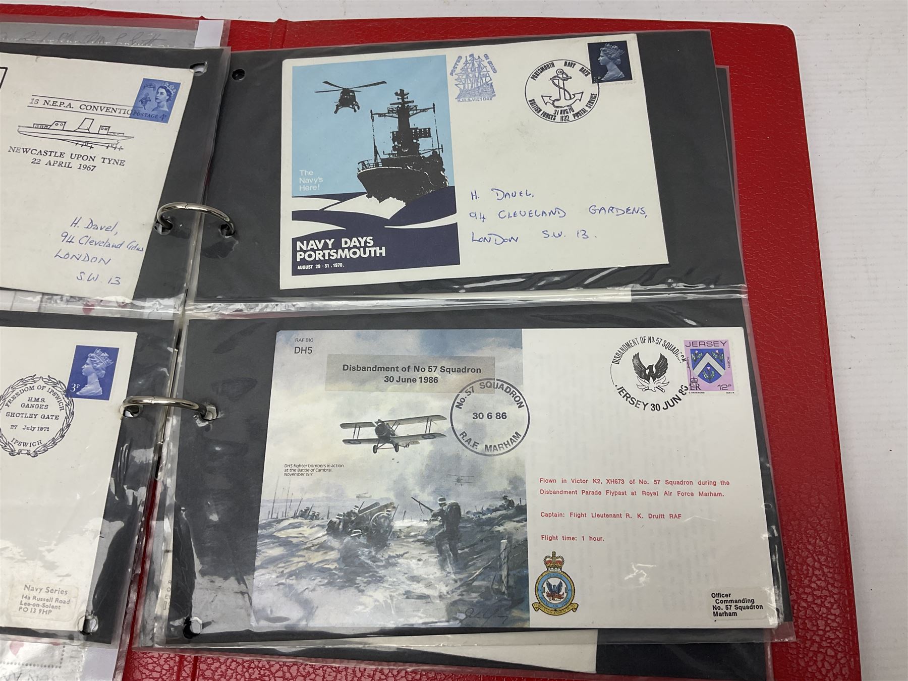 Mint block of twenty Royal Mail Remembrance Day 1st Class stamps with various signatures around the margin; and thirteen First Day Covers of military/maritime interest