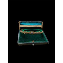 9ct gold stone set bangle, boxed