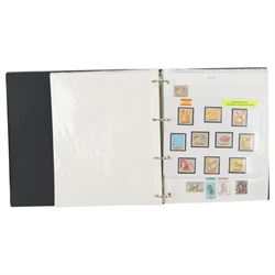 World stamps including Aden, Brunei, Rwanda, Spain, Ireland, Italy, Japan, Hungary, Germany, France, Portugal, Namibia, Netherlands, New Zealand, St Lucia, Malaysia etc, housed in ten ring binder folders